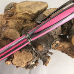 Slimline Twist Pen - Pink & Black Spectrawood w/Gun metal