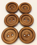 3/4" wood buttons - Quantity of 6