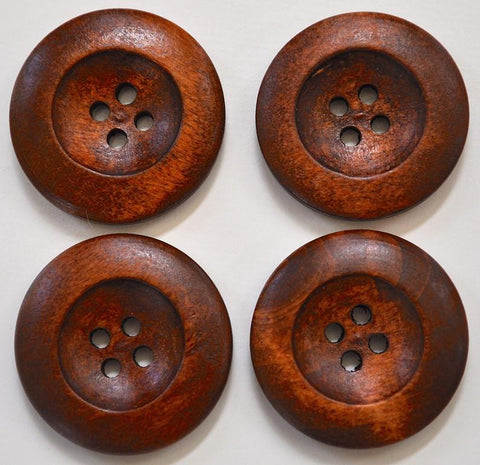 1" wood buttons - Quantity of 4